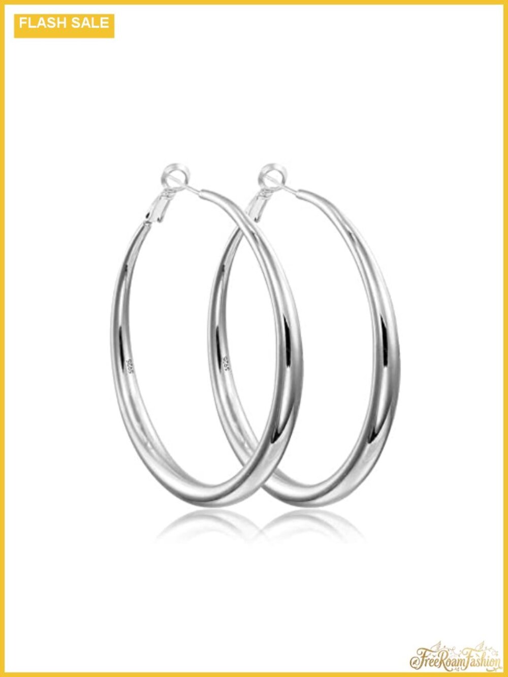 Sterling Silver Hoop Earrings - 14K Gold Plated, Hypoallergenic, Lightweight